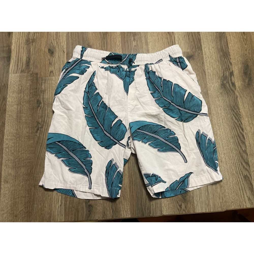 Eighty Eight Shorts, Men's Size Large, White Green, Greenery, Swim Trunks